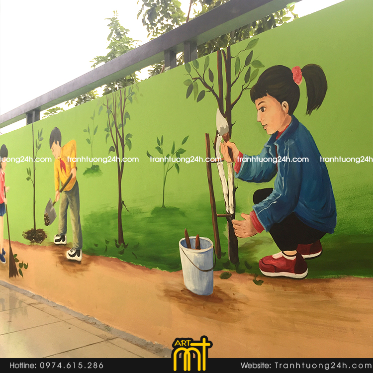 tranh tường trường học