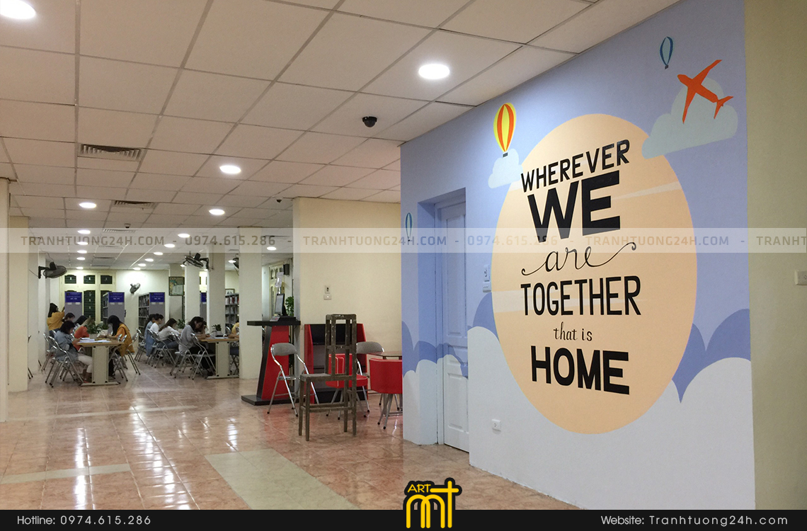 tranh vẽ văn phòng trường đại học hà nội