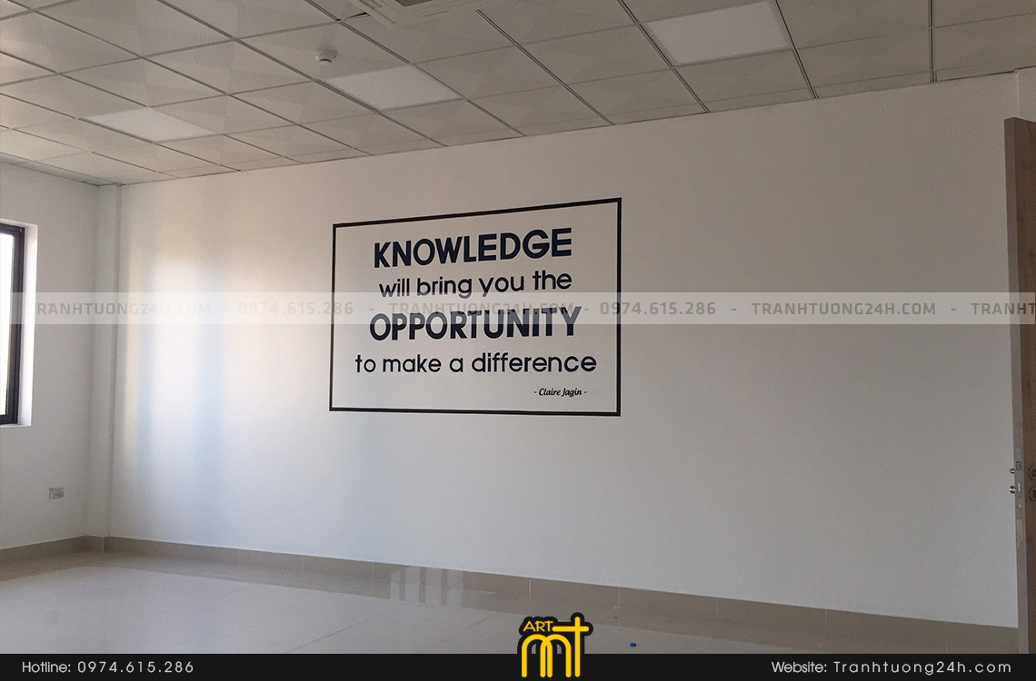 chữ typographty tranh tường phòng học