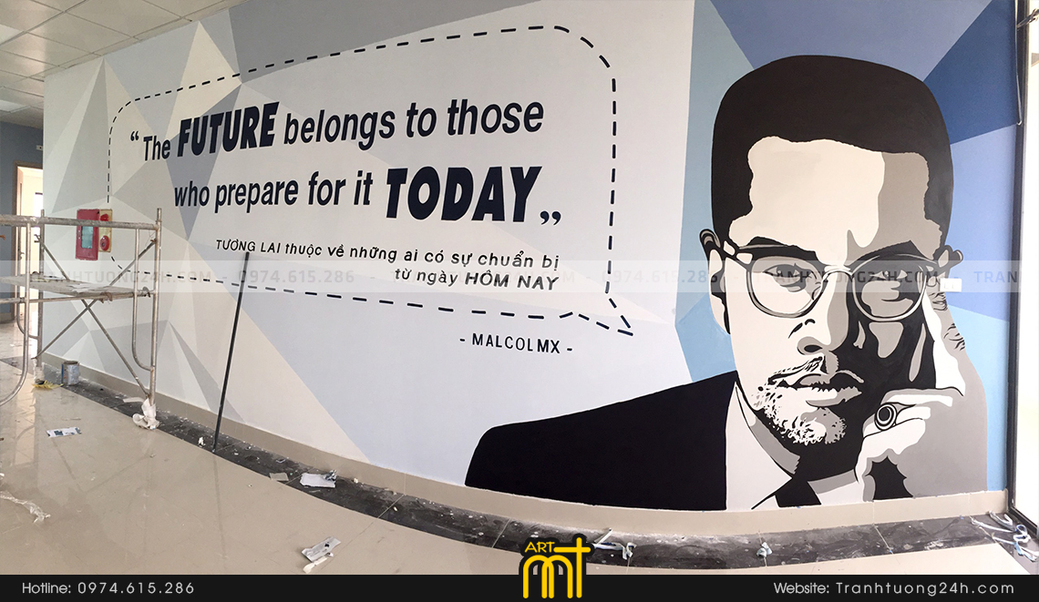 tranh tường văn phòng malcolmx