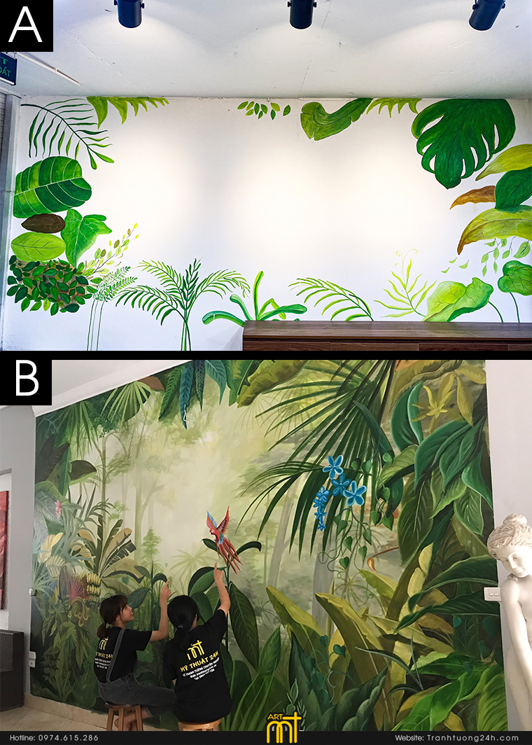 mẫu vẽ hoa lá tropical